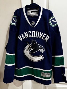 Vancouver Canucks NHL Reebok Hockey Jersey Size Large